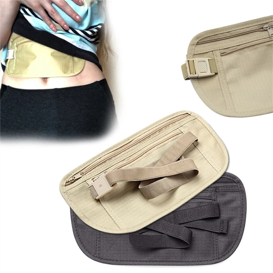 Unisex Belly Waist Bags Fanny Packs Money Pocket Purse Anti-theft Secure  Traveling Bag Casual Waist Pack Holder (01)