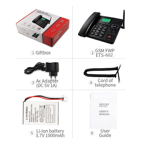 Auricular inalámbrico GSM SIM Card Phone con Dual SIM FM Multi