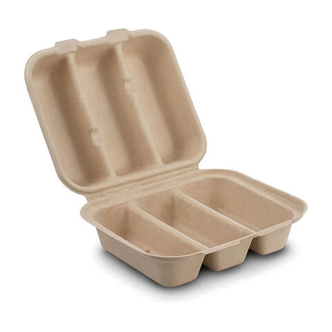 Wholesale Biodegradable Recycled Sugarcane Bagasse Lunch Box Food