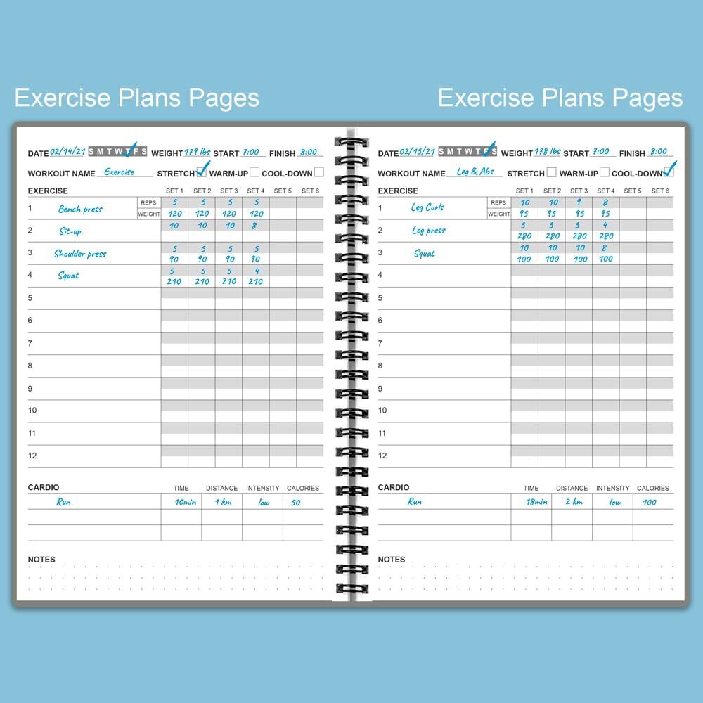 EPEWIZD Food And Fitness Journal Hardcover Wellness Planner Workout - View #9
