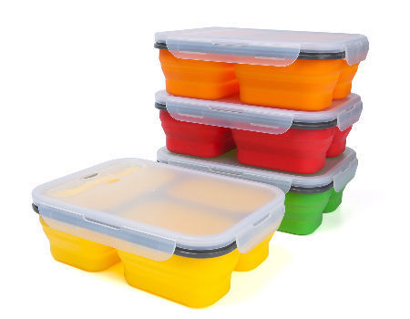 Buy Wholesale China Lunch Box Three-grid Lunch Box Outdoor Cutlery Silicone  Foldable Lunch Box Portable Sealed Lunch Box & Lunch Boxes at USD 2.9