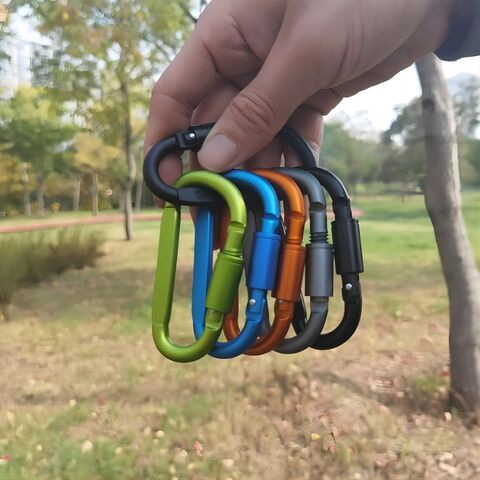 Aluminum Snap Hook Carabiner D-Ring Key Chain Clip Keychain Hiking Camp