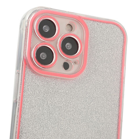 Funda TPU transparente mate rosa para iPhone 15 Pro Max