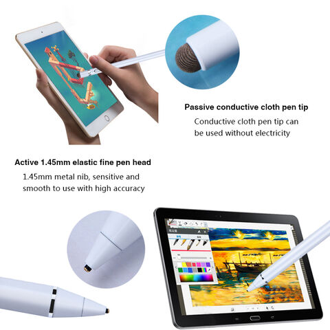 Stylet Active 2-en-1 - Stylet pour écran tactile - Stylet pour tablette -  Crayon 