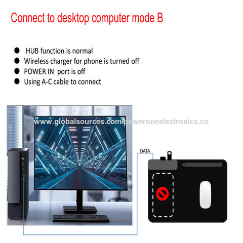Buy Wholesale China 2023 Newest Multifunction Usb Hub Wireless Charger  Mouse Pad For All Notebook,usb -c Hub Station,the First And Exclusive Mold  & Usb Hub， Hub Mouse Pads Wireless Charger，usb C Hub