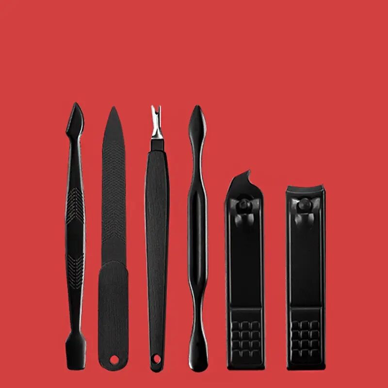 Nail Clipper Cuticle Nail Nipper Set Black 18 Piece Stainless Steel Manicure Pedicure Set Kit