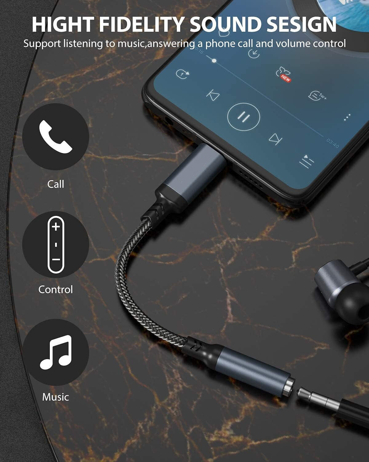 Buy Wholesale China Aluminum Usbc To 3.5mm Headphone Jack Adapter For