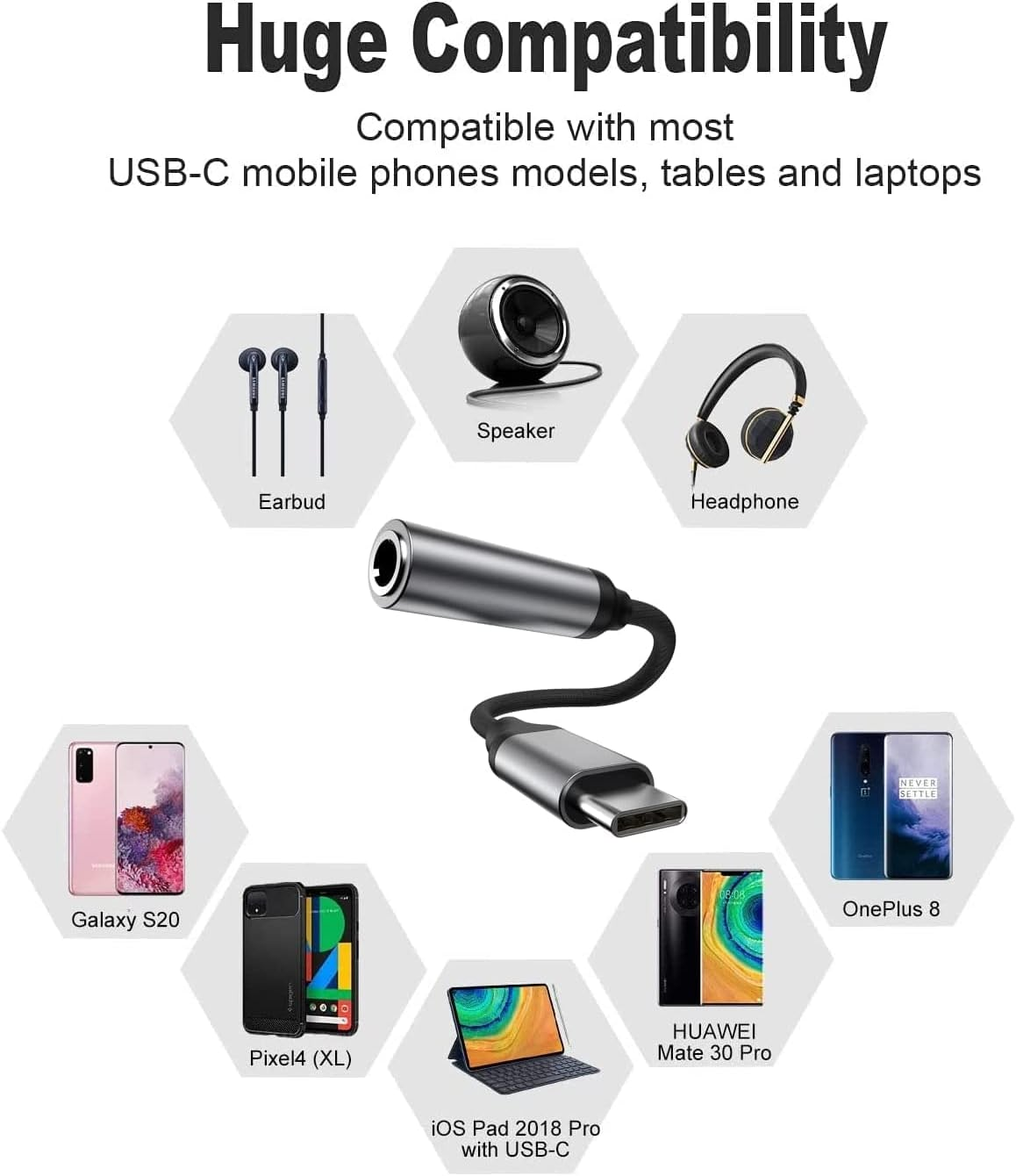 Buy Wholesale China Aluminum Usbc To 3.5mm Headphone Jack Adapter For