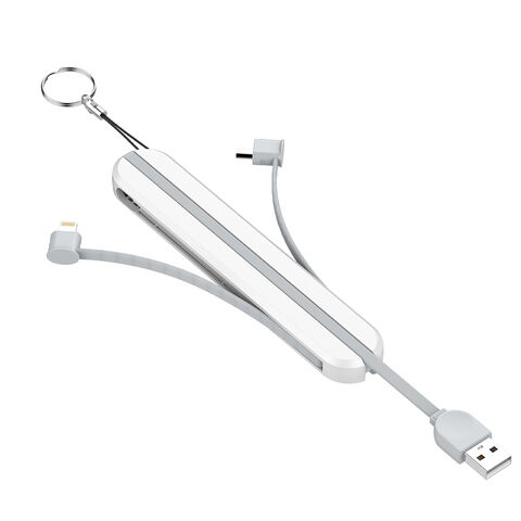 Cable de carga rápida 3 en 1 personalizado, cable USB de almacenamiento portátil