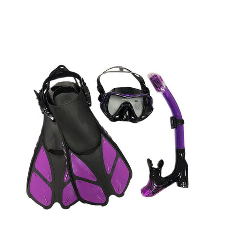 Mask Fin Snorkel Set With Adult &kids Snorkeling Gear, Panoramic View Diving  Mask,trek Fin,dry Top Snorkel +travel Bags, Professio - Buy China Wholesale  Snorkel Set $15