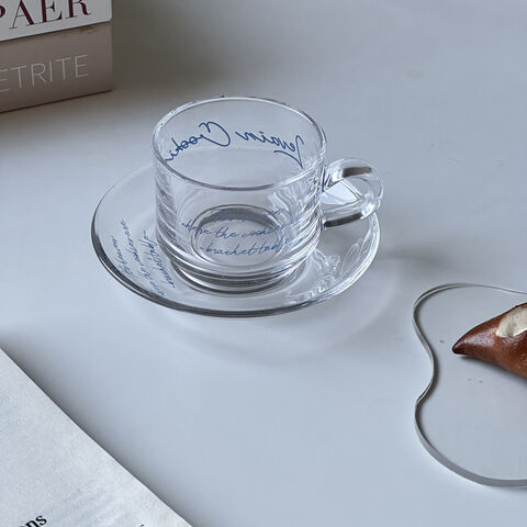 Buy Coffee Mug Cappuccino, Latte, Big Tea Cup. Crystal Clear Glass