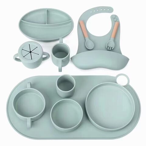 China Reasonable price China BPA Free Silicone Tableware Sucker Silicon Baby  Feeding Suction Bowl and Spoon for Kids factory and suppliers