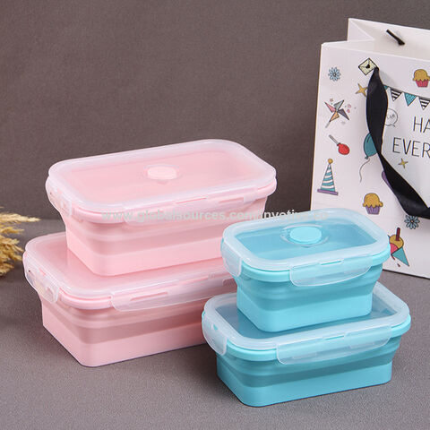 Food Grade Microwave Use Meal Prep Container with 4 Dividers Food Storage  Foldable Silicone Bento Box - China Food Container and Silicone Food  Container price