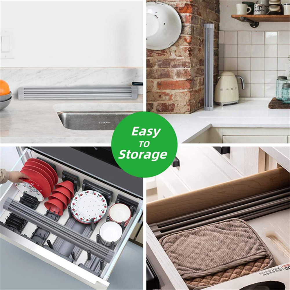 Factory Customized Roll Up Silicone Drying Rack For Bowl Dish Pan Spoon ...