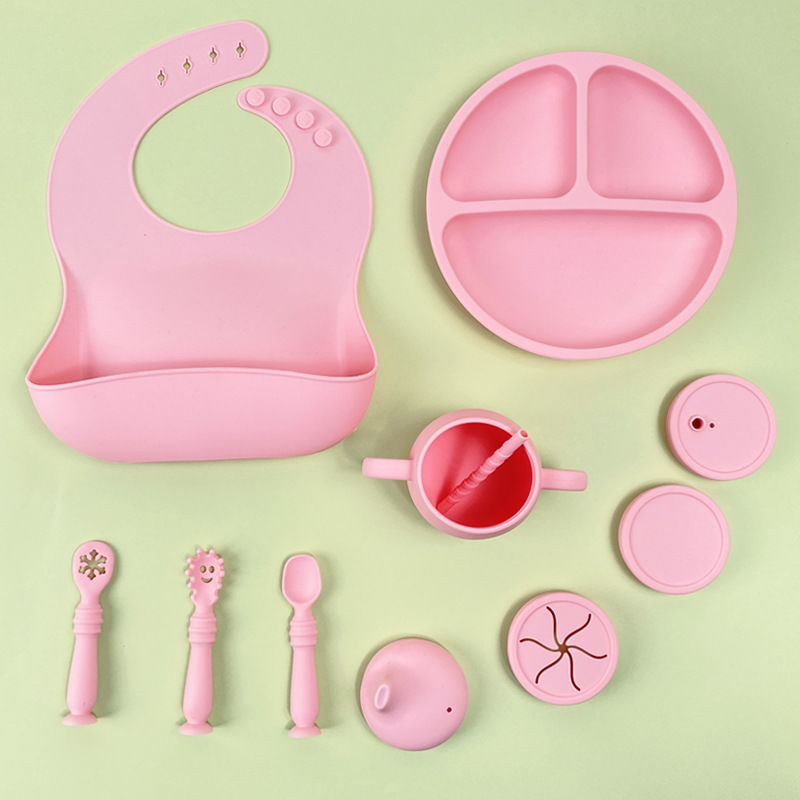 Plato de comedor de silicona con ventosa segura para bebé, platos de  dibujos animados para niños