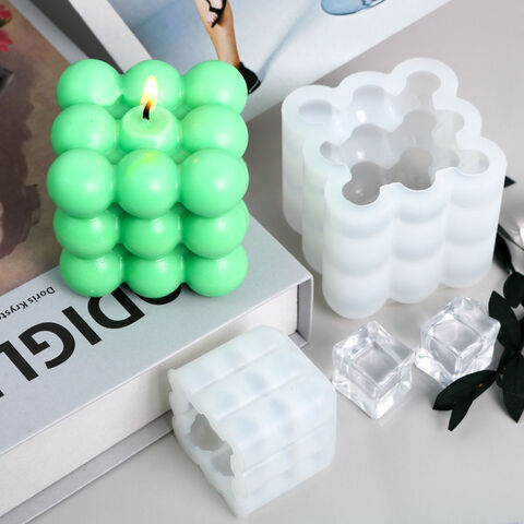 Molde De Silicona Vela Bubbles Burbujas Cubo 3d