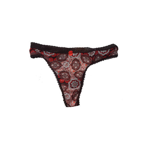  Women Breathable Print Ladies Thong Panty Underwear