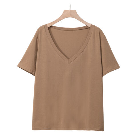 Compre Camisetas De Mujer, Camiseta Lisa De Algodón Para Impresión