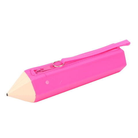 Buy Wholesale China Silicone School Pencil Case Pencil Shape Silicone Bag  With String Cute Pencil Pouch With Display Box & Pen Case at USD 0.95