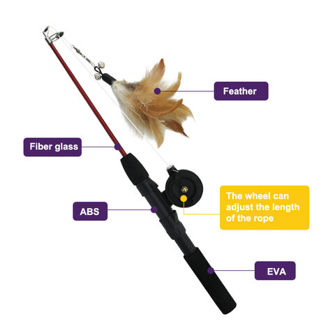 Buy Wholesale China Fishing Rod'n Reel Kitty Teaser Cat Feather Interactive  Chaser Toy Funny Cat Toy & Pet Toy at USD 1.48
