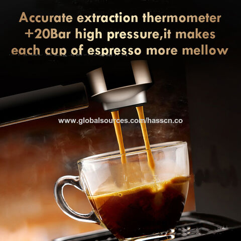Machine à expresso 20 Bar Expresso Machine à café avec baguette à vapeur  moussante de lait Espresso et machine à cappuccino 1.5L réservoir d’eau  1100w
