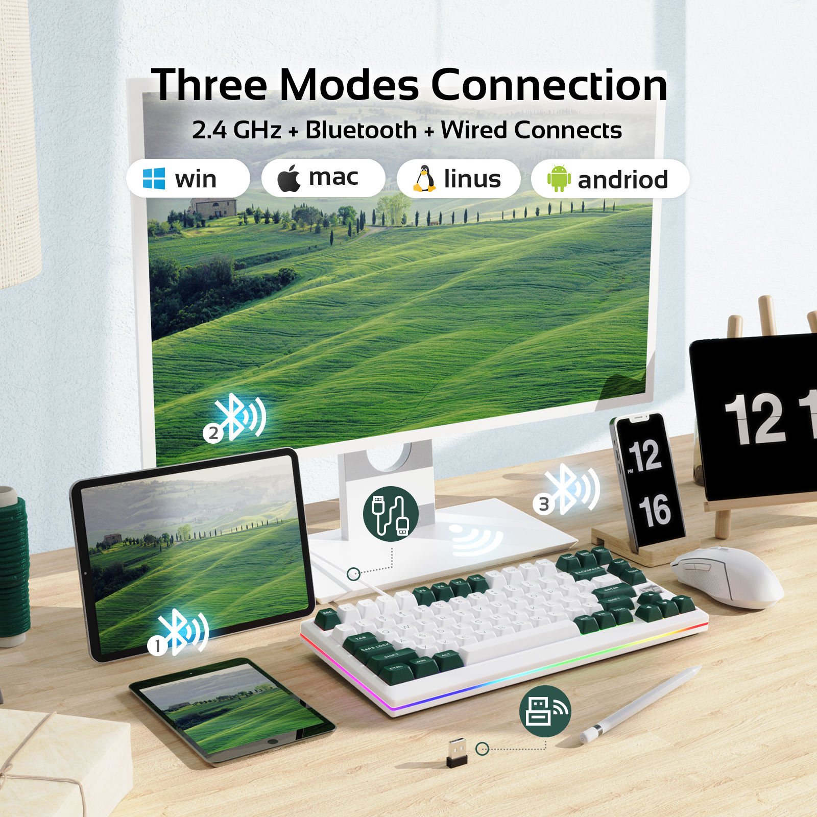 Buy Wholesale China Custom Rgb Backlingt Bluetooth Multimedia Keyboards ...