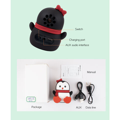 Nuevo altavoz bonito de pingüino mini moda creativo tendencia regalo hecho a medida pequeño altavoz inalámbrico estéreo conveniente