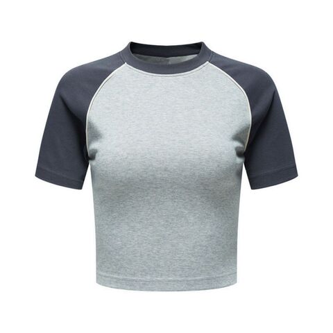 Women Cotton Stretch Custom Printing Ringer Tee Summer Slim