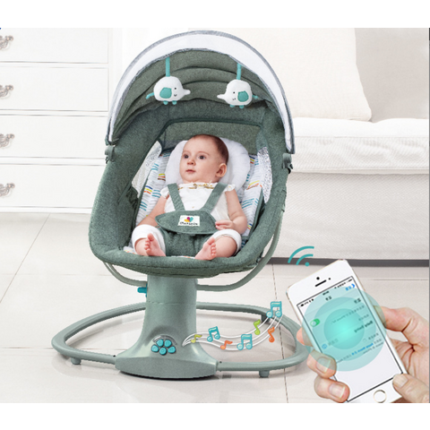 Mecedora eléctrica inteligente con Control remoto para bebés, cuna para  dormir para recién nacidos, cama cómoda