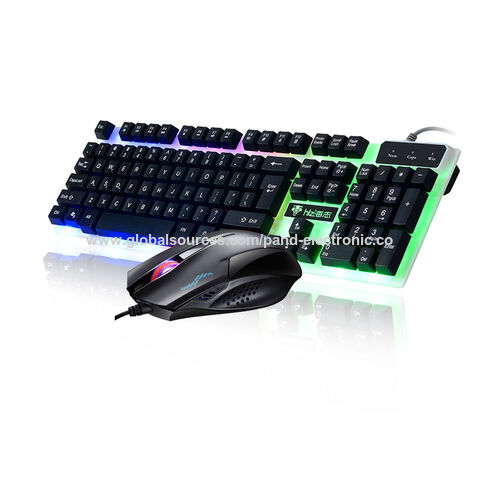 Gaming Keyboard and Mouse Combo with Headset, RGB Rainbow Backlit 104 Keys USB Wired Keyboard Mechanical Feeling, Gaming Headset with Microphone