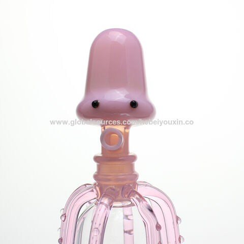 China Custom pink/blue glass bongo weed smoking accessories water pipe  tobacco hookah Manufacturer and Supplier