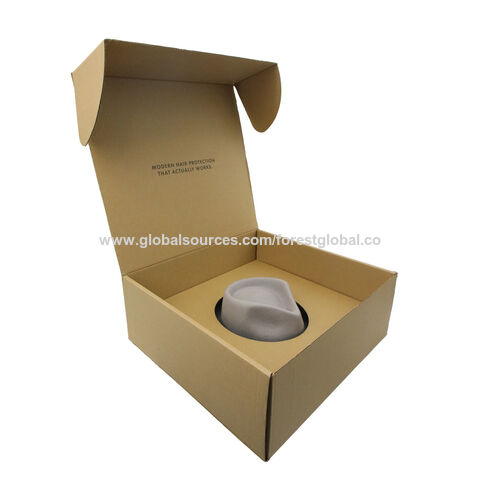 Buy Wholesale China Custom Corrugated Kraft Fedora Hat Box With