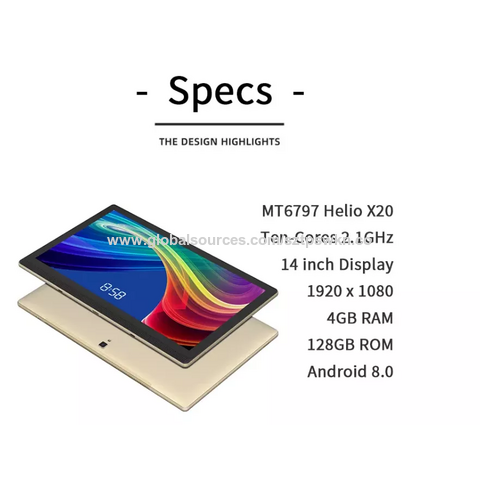 Tablette PC avec grand écran, micrologiciel global, Android 14.1, 8 + 12.0  Go, appels téléphoniques GPS