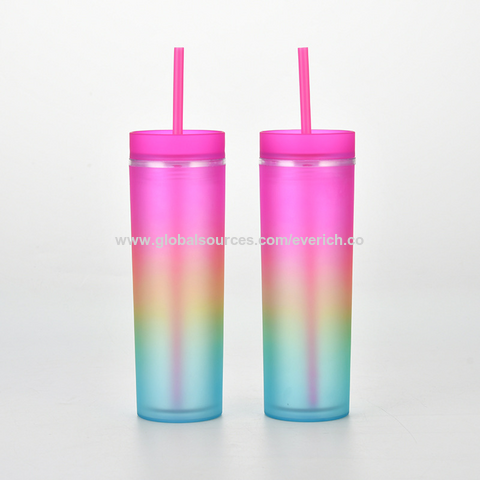 Double Wall Matte Plastic Bulk Tumblers Colored Acrylic Reusable Cups with  Lids and Straws Acrylic Tumbler - China Plastic Bottle and Plastic Water  Bottle price