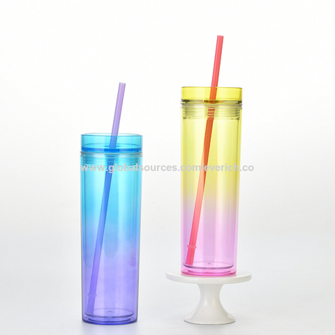 16oz 22oz Skinny Tumblers Insulated Double Wall Plastic Reusable Colored  Acrylic Tumblers with Lids and Straws Cup - China Tumblers and Skinny  Tumblers price