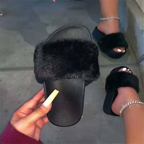 Buy Wholesale China Superstarer Designer Pink Fur Slides Sandals