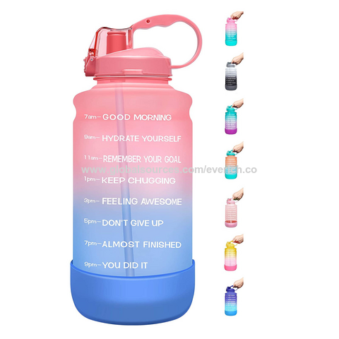 Large Motivational Water Bottle with Time Marker, Leakproof & BPA Free Half  Gallon/1 Gallon Big Water Bottle with Straw & Handle Tritan Frosted Water  Jug - China Sports Kettle and Drinkware price