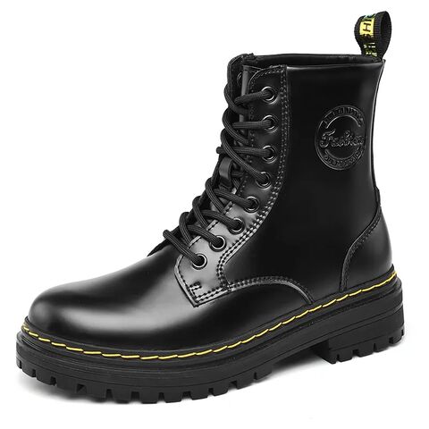 Herren Lederschuhe mit dicker Sohle, Türkei, Schwarz, Schnürschuhe, Reines Leder, Oxford, High Cut, Atmungsaktiv