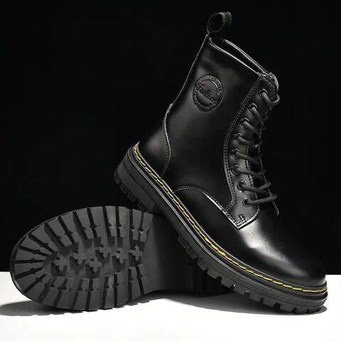 Herren Lederschuhe mit dicker Sohle, Türkei, Schwarz, Schnürschuhe, Reines Leder, Oxford, High Cut, Atmungsaktiv