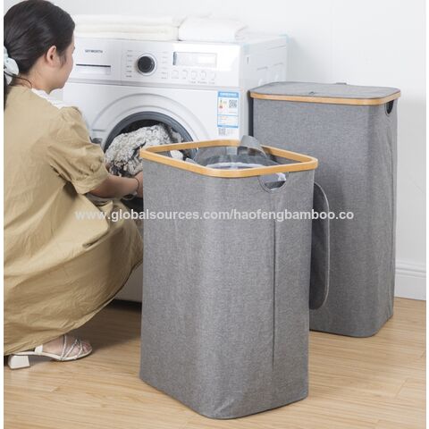 Cestas de lavandería plegables con asa, cesta de almacenamiento de ropa  sucia plegable grande para dormitorio, ropa y cesta de lavandería plegable
