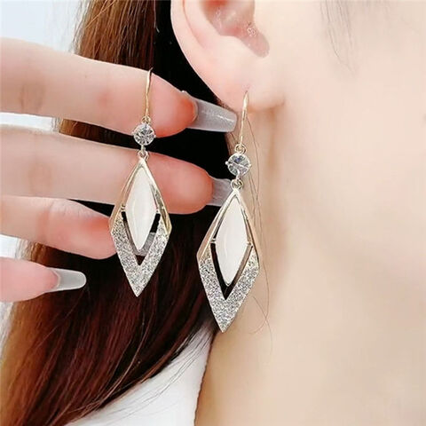 Colorful Enamel Design Enamel Hoop Earrings Vintage Elegant Style Personality Ear Ornaments Trendy Gifts for Women Girls,White,Zinc Alloy,$1.49