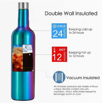 Buy Wholesale China Wine Bottle 750ml Sublimation Blank Vacuum Flask  Stainless Steel Thermos 12oz Wine Tumbler Wine Set & Wine Bottle 750ml at  USD 2.55