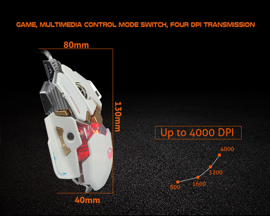 Meetion Mt-m990 White With Locking Dpi Function 10 Buttons Programmable ...