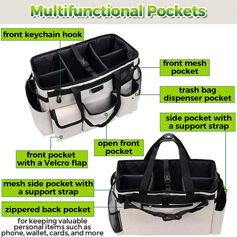 Large Wearable Cleaning Caddy Bag Cleaning Supplies Bag with Shoulder  Straps