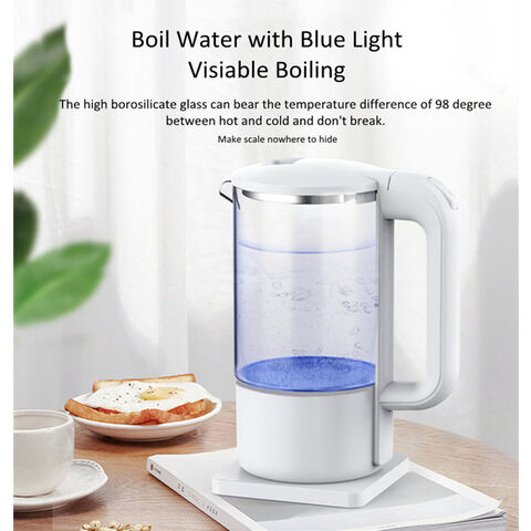 1.7L 220V Electric Kettle Stainless Steel Glass Health Preserving Pot  Electric Water Heater with Blue