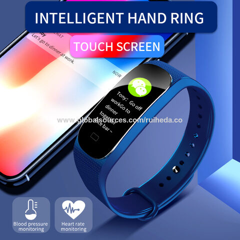 New M5 Smart Band Fitness Tracker Smart Watch Smarthwatch Bracelet Heart  Rate Blood Pressure Smartband Monitor Health Wristband Blue