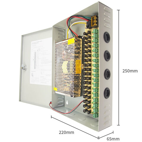 UL Listed CCTV Power Supply Box, DC12V, 120W, 10A with 18 CH PTC