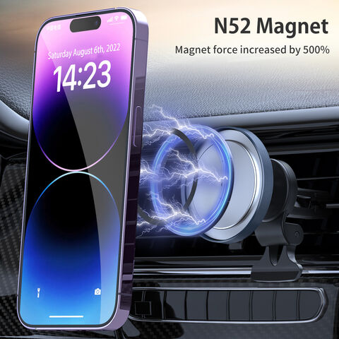 Support magnétique de voiture pour iPhone, anneau universel pour  smartphone, Magsafe, support de téléphone portable, aimant pour téléphone  portable