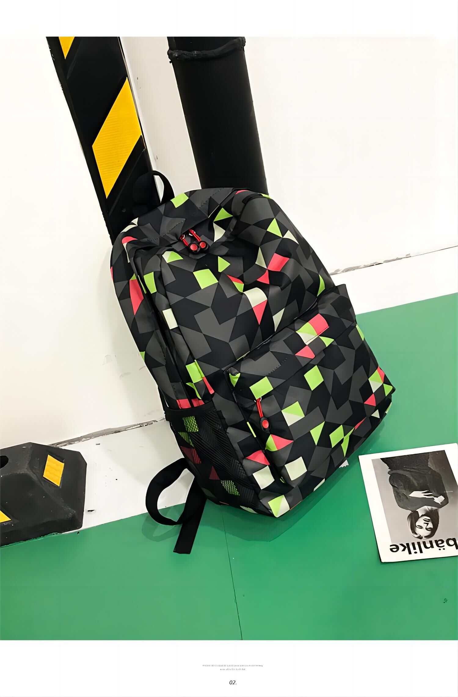 Bape Backpack, Blue and Green Camo Backpack, Waterproof Schoolbag for Kids