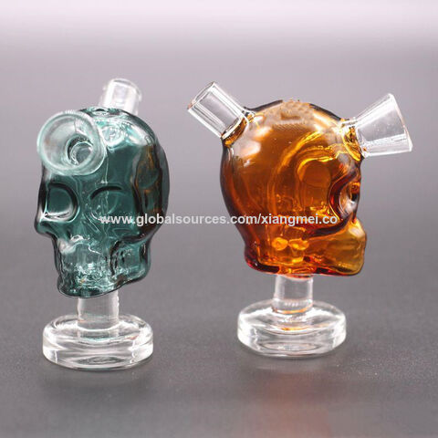 1 Set Hookah Water Pipe Skull Bong Shisha Smoking Tobacco Mini Glass Pipe+2  Tube
